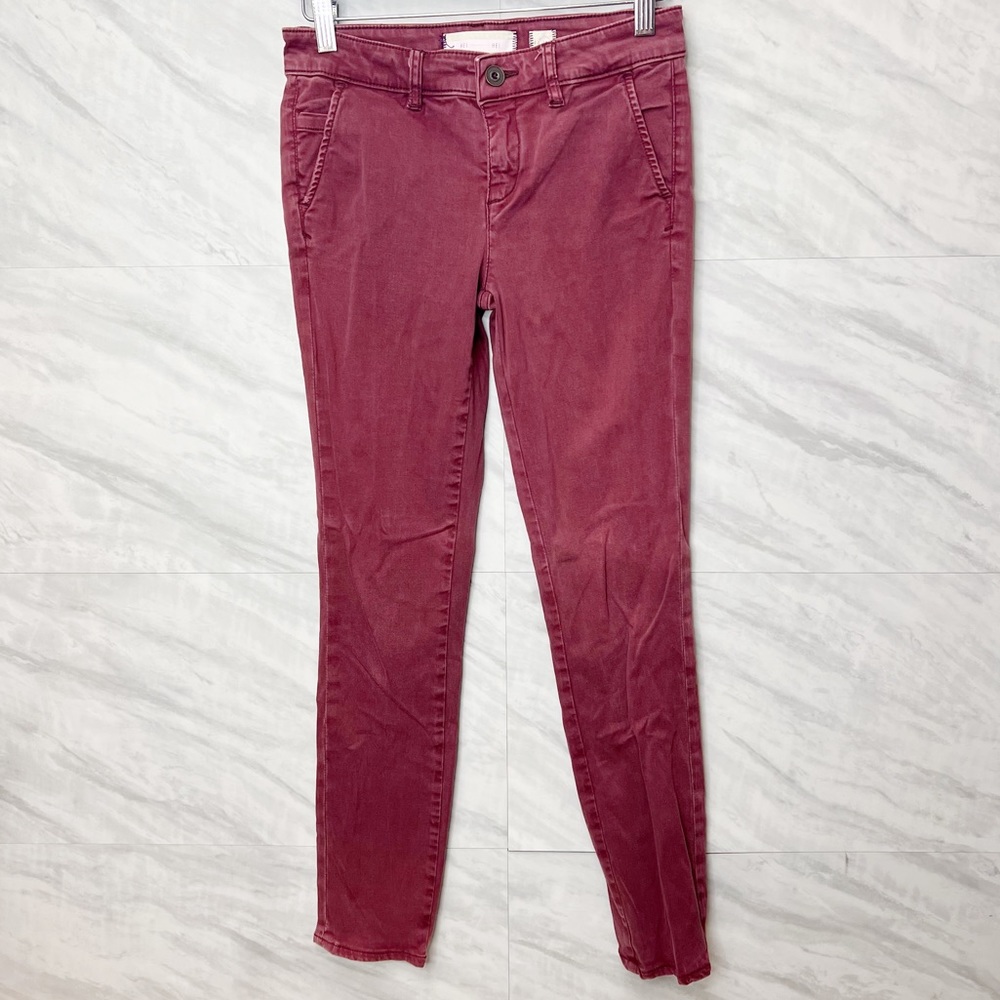 Anthropologie Hei Hei Skinny Burgundy Pants 27